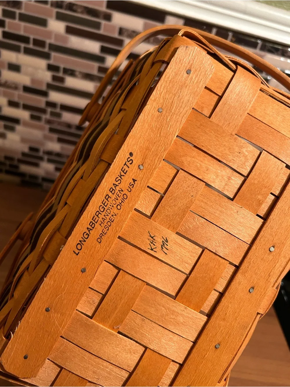 Vintage Longaberger Holiday Cheer Collection Rectangular Picnic Basket